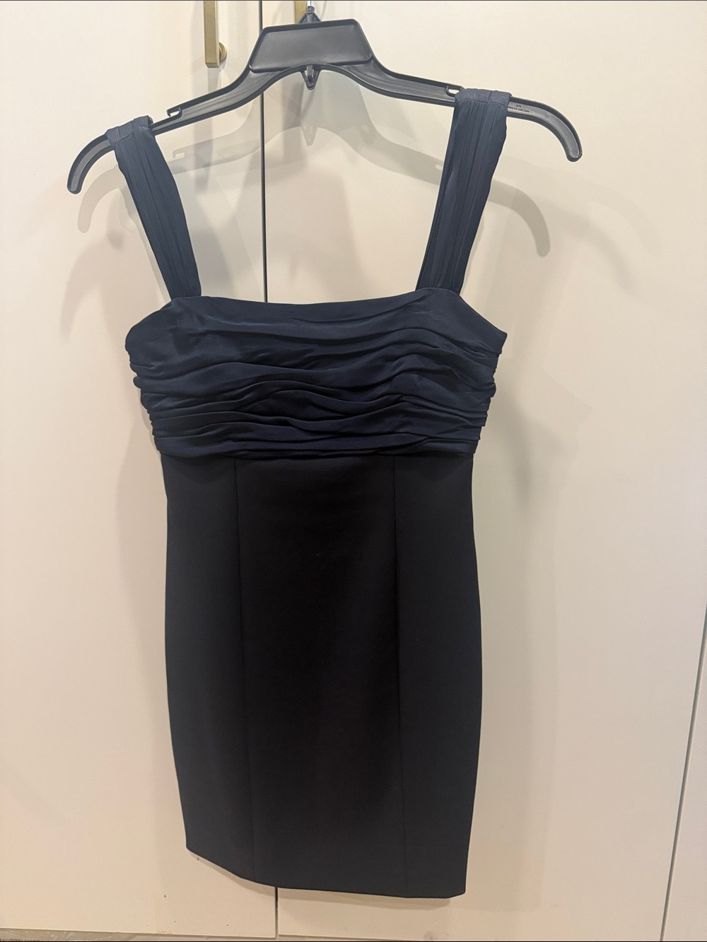 cinq a sept Navy Ruched Bust Mini Sheath Dress